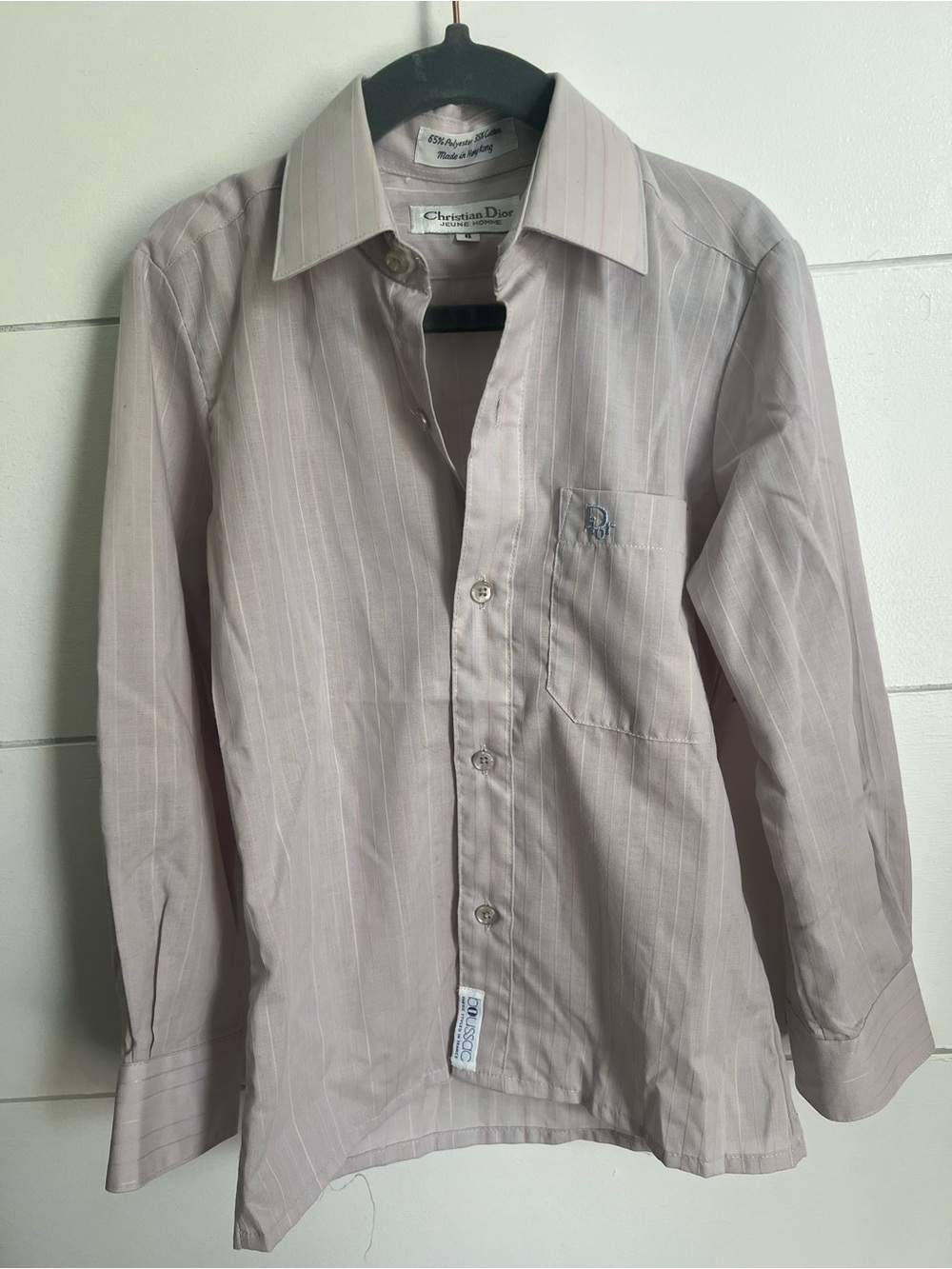 Christian Dior Boys sz 6 Pale Lavender pinstriped Dress Shirt